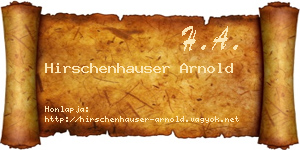 Hirschenhauser Arnold névjegykártya